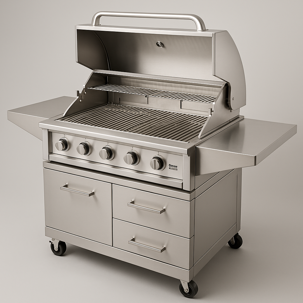Patton 42 Inch Natural Gas Hybrid Dual Zone Charcoal/Wood Burning Grill