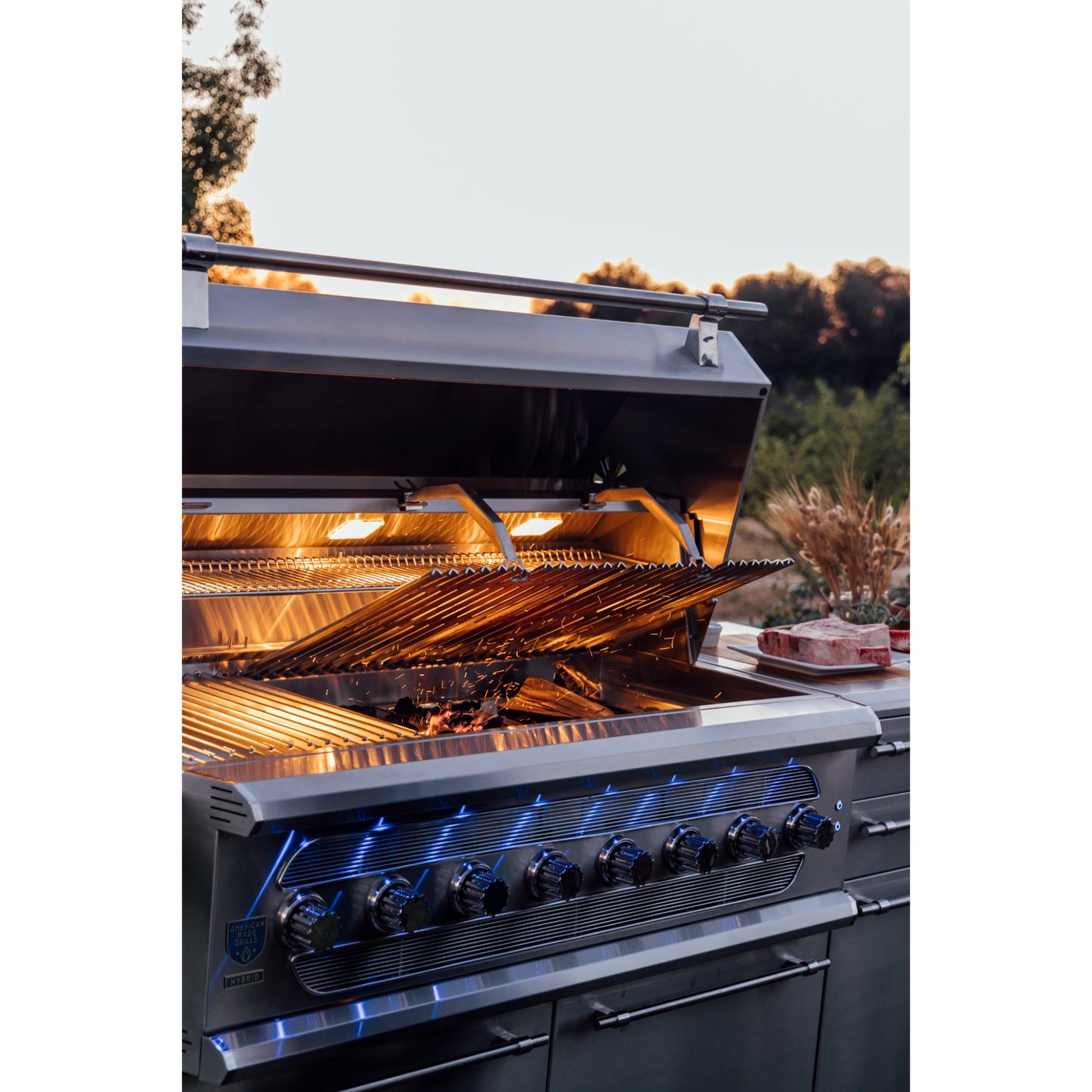 Muscle - 54" Freestanding Hybrid Grill - Liquid Propane