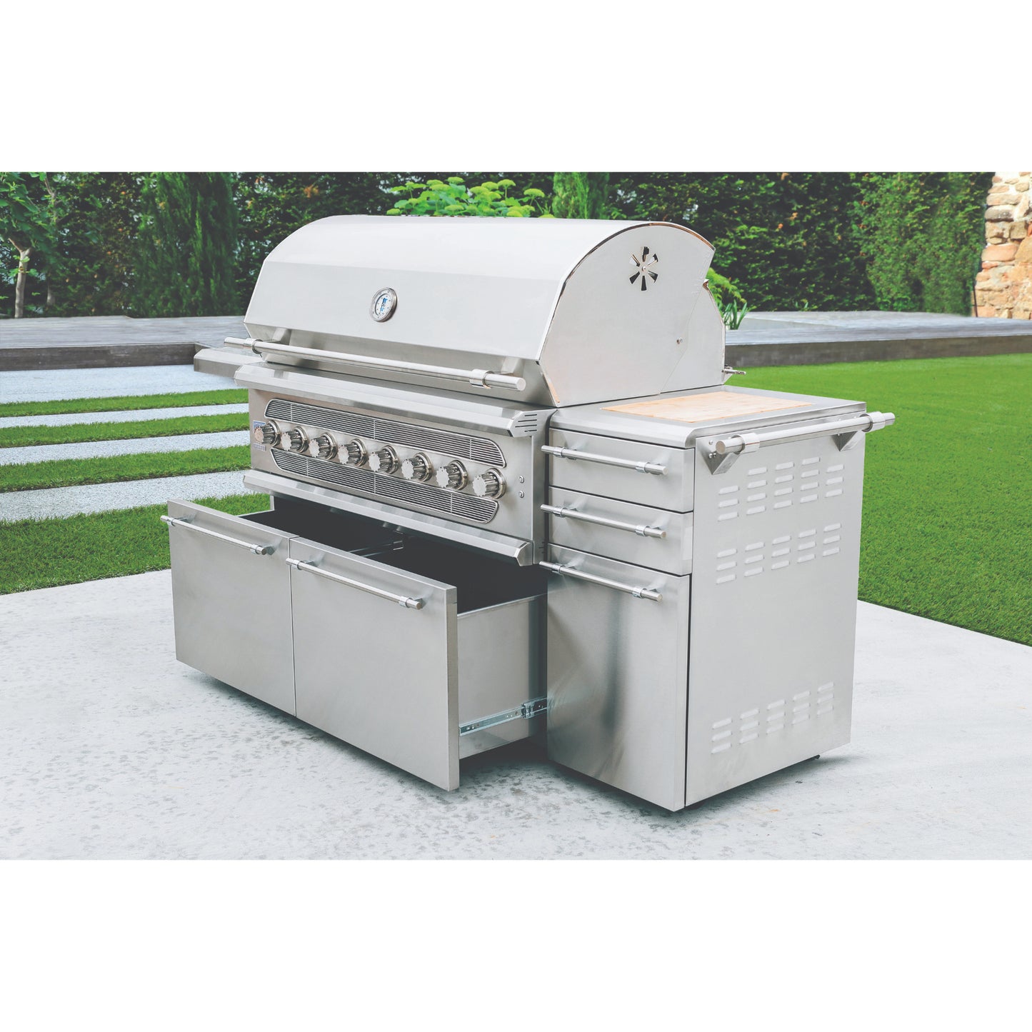 Muscle - 54" Freestanding Hybrid Grill - Liquid Propane