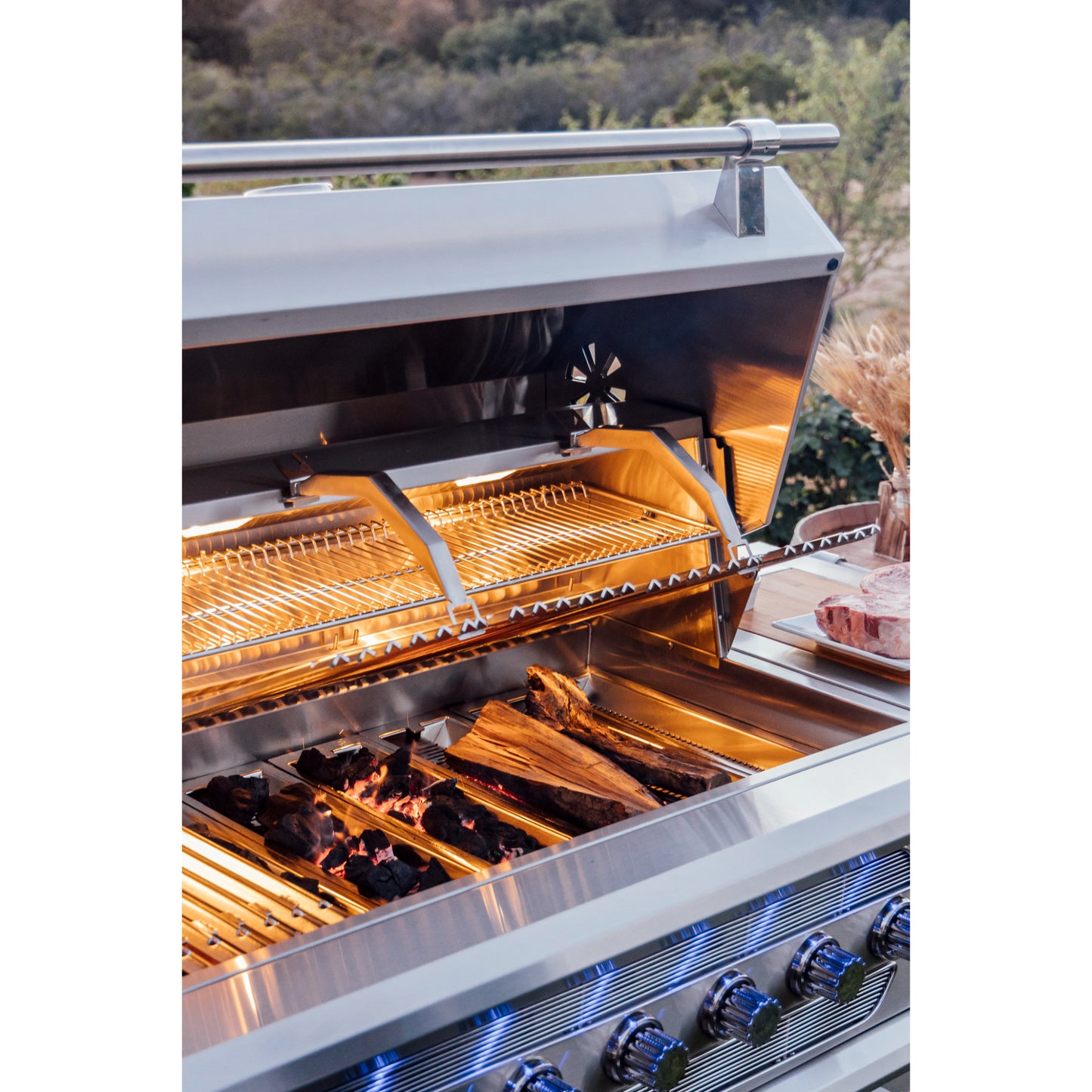 Muscle - 54" Freestanding Hybrid Grill - Liquid Propane
