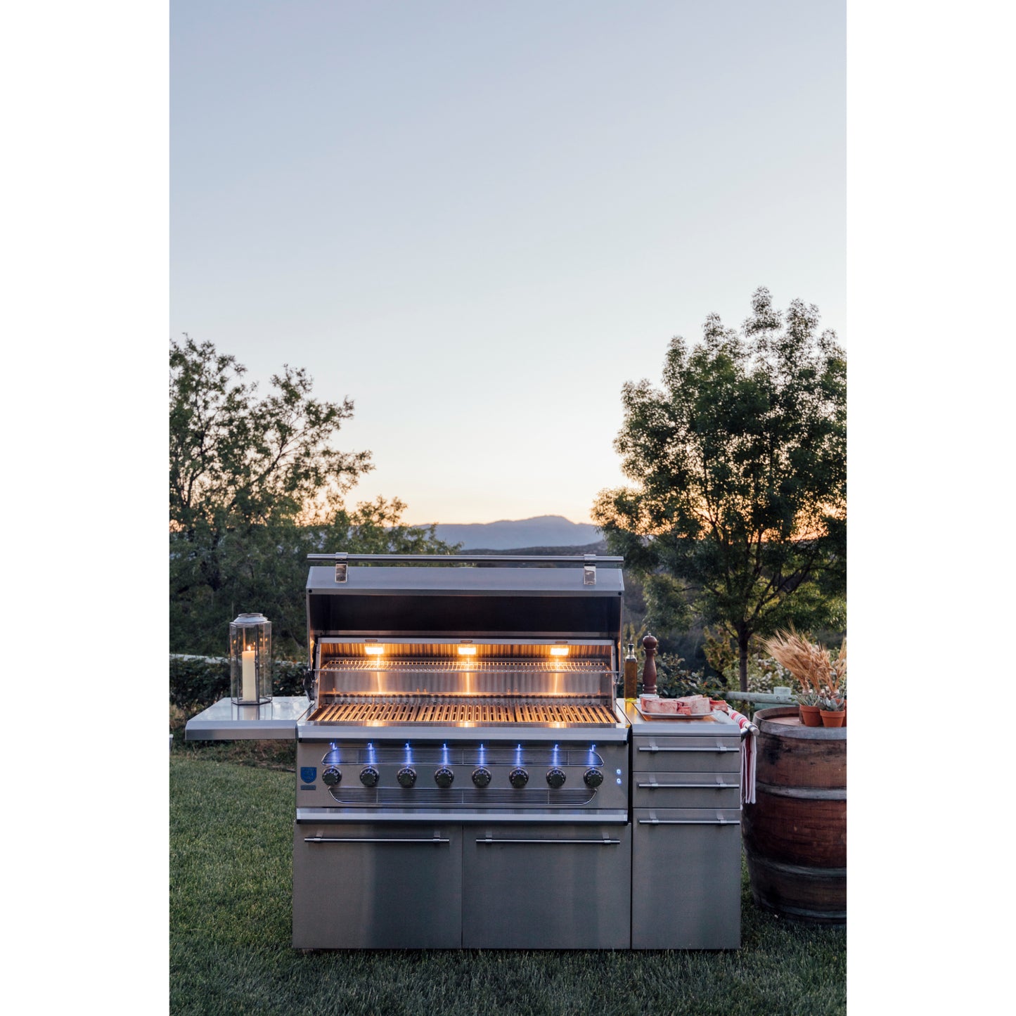 Muscle - 54" Freestanding Hybrid Grill - Liquid Propane