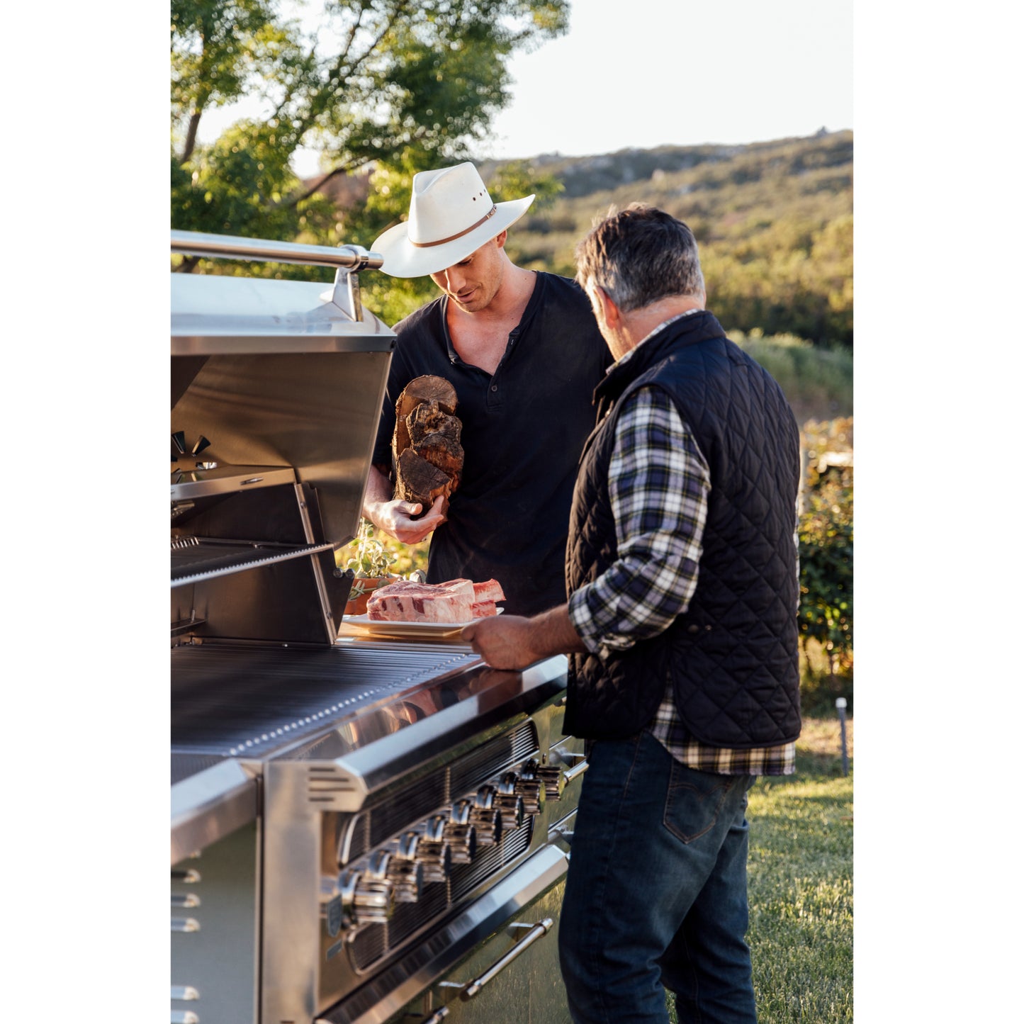 Muscle - 54" Freestanding Hybrid Grill - Liquid Propane