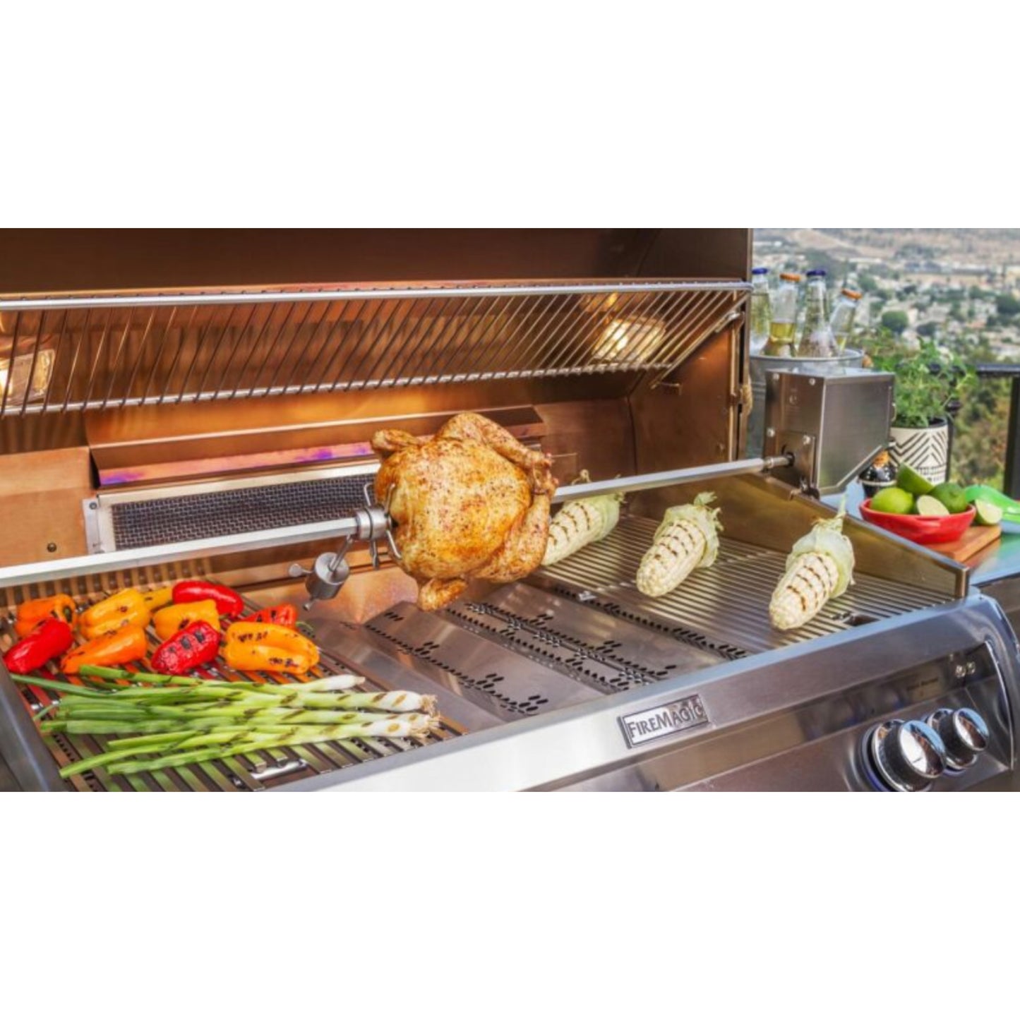 Echelon E790i 40" Built-In Grill Digital Thermometer with Infared Burner on Left side