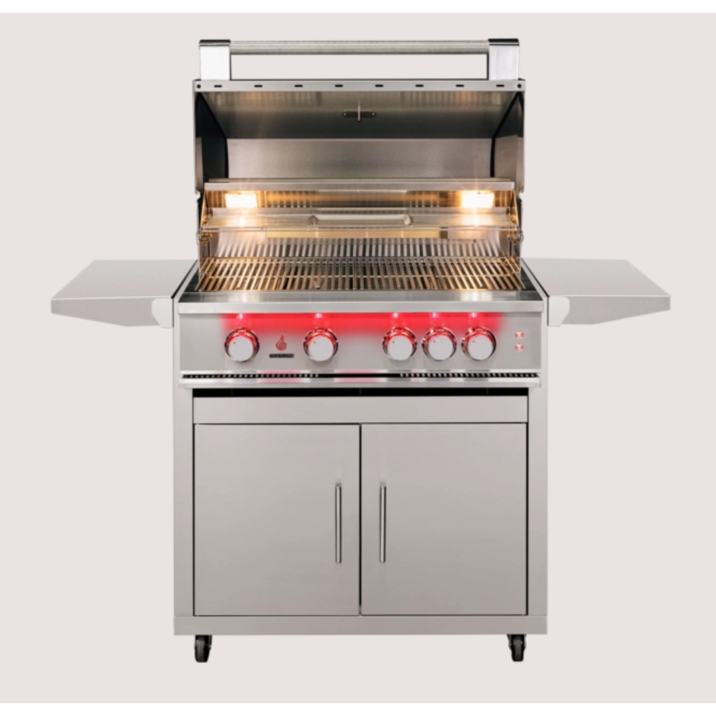 TrueFlame Deluxe Cart for 32" Gas Grills (including E Series) with Fold-Down Side Shelves