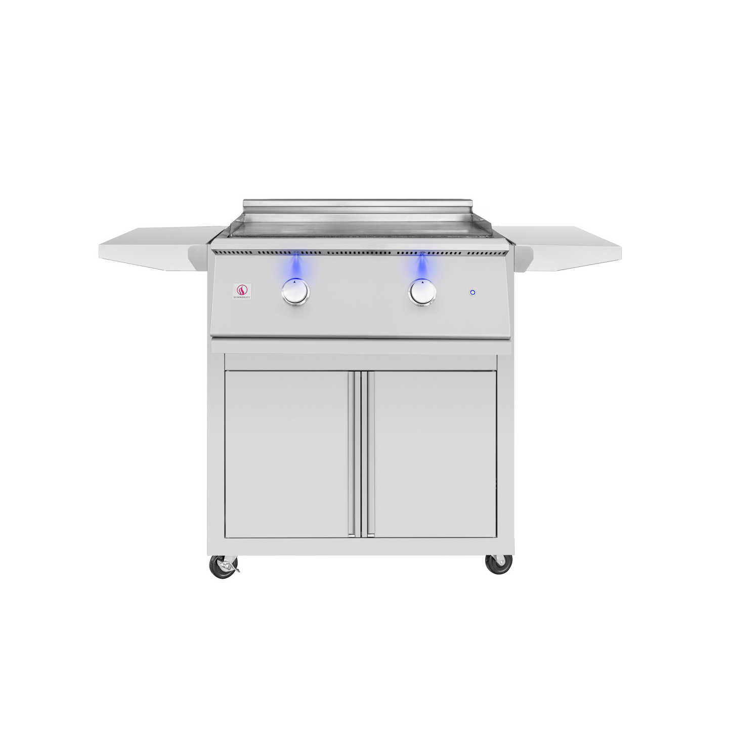 Summerset Pro Series 30-inch stainless steel outdoor gas griddle with LED lighting and dual burners