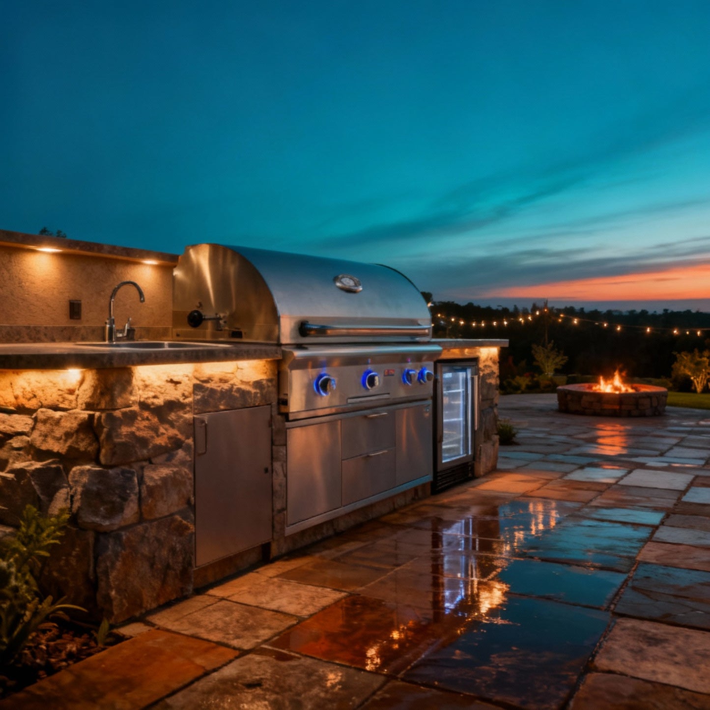 American Outdoor Grill 36” “L” Series Built-In Grill with Infared Backburner and Rotisserie Kit