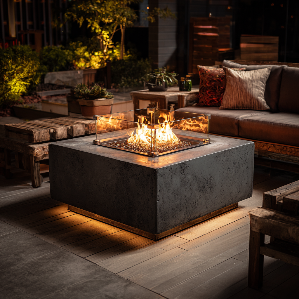 Savanna Stone Gas Fire Pit Table