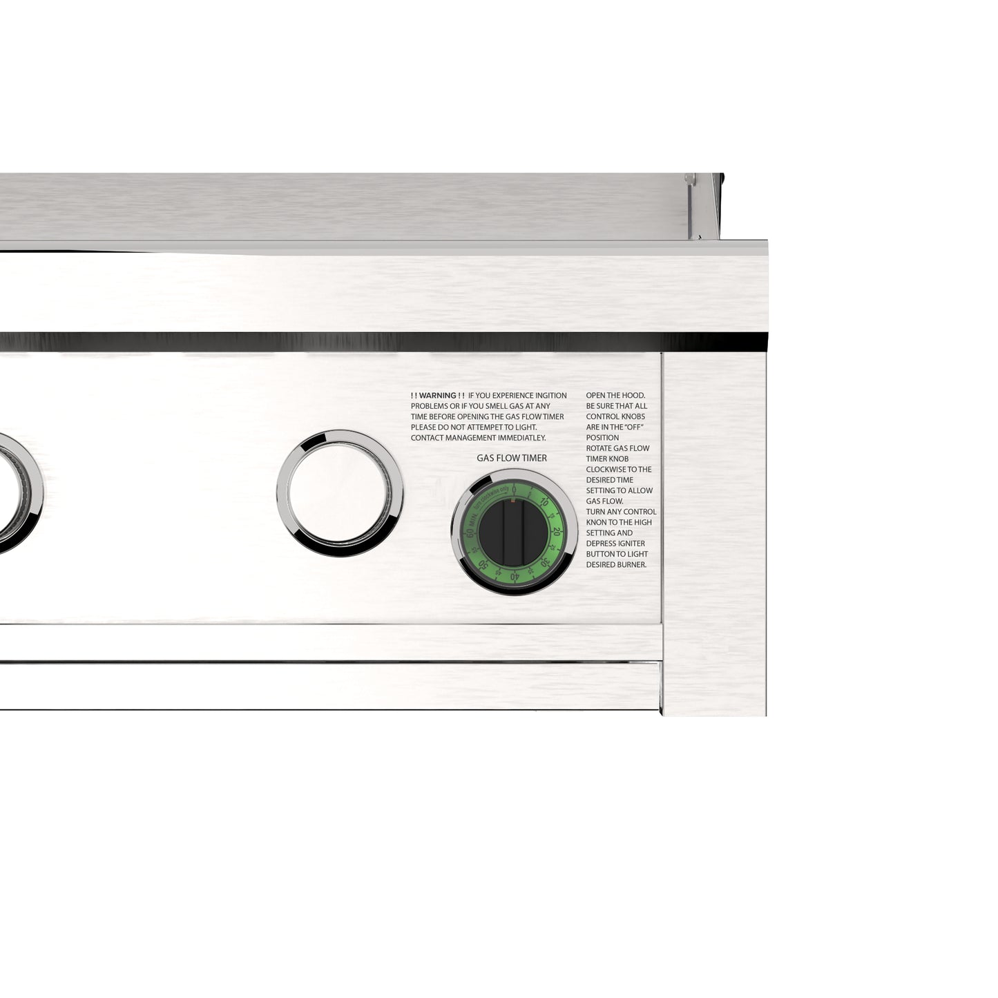 The Outdoor Plus Videl 36" Commercial Grill – 3 Burner w/ 1-Hour Safety Timer