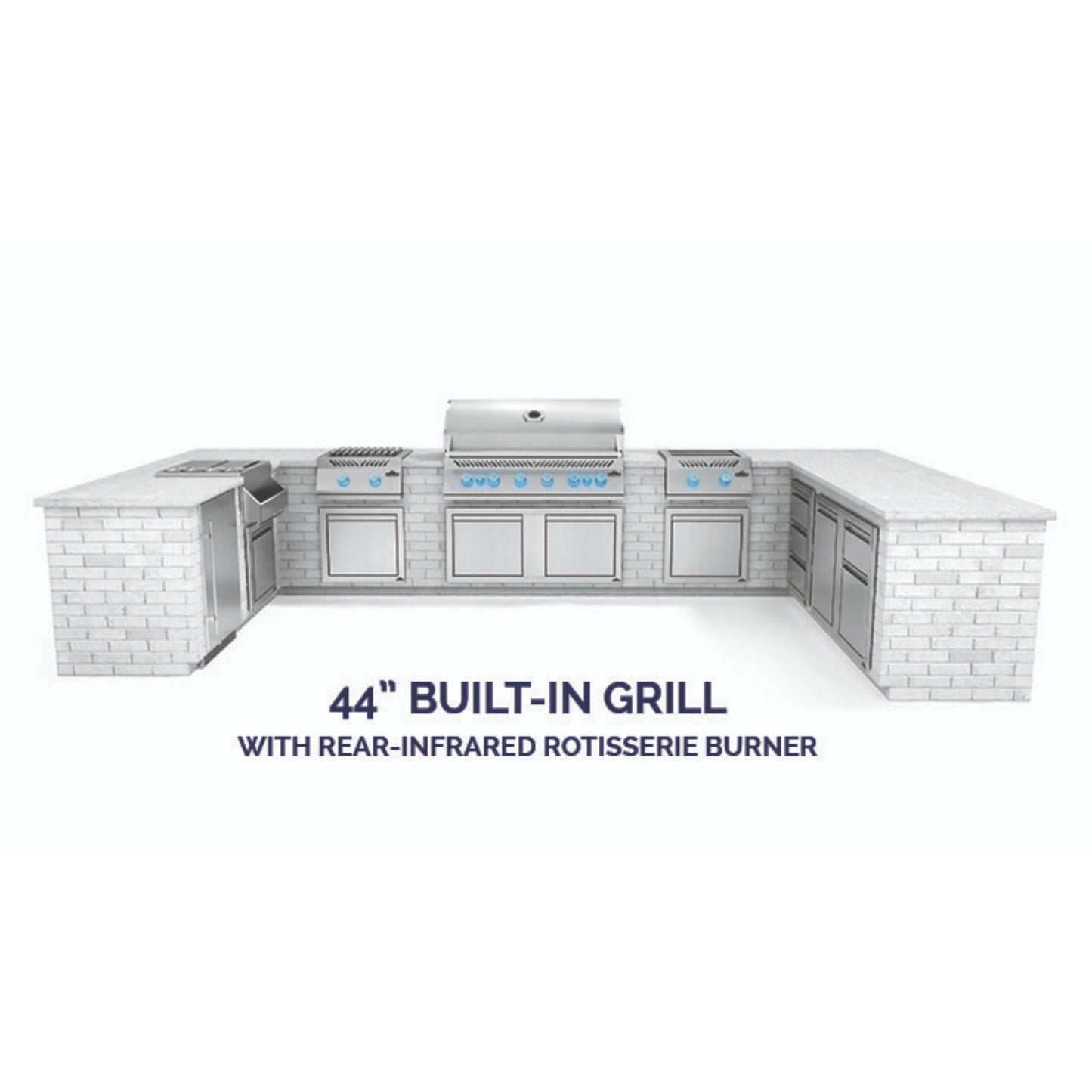 Napoleon Built-In 700 Series 44" Liquid Propane Grill with Dual Infrared Rear Burners - Stainless Steel