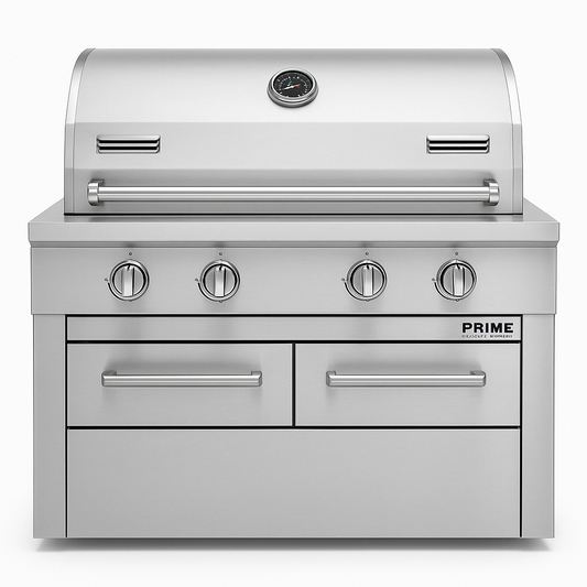 Patton 42 Inch Natural Gas Hybrid Dual Zone Charcoal/Wood Burning Grill