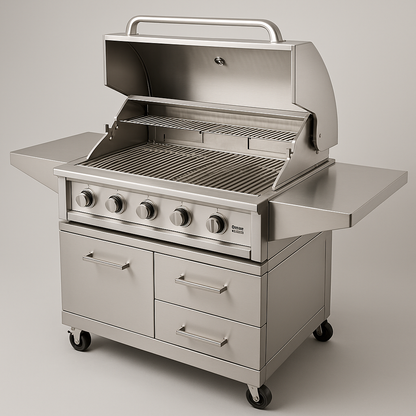 Patton 42 Inch Natural Gas Hybrid Dual Zone Charcoal/Wood Burning Grill
