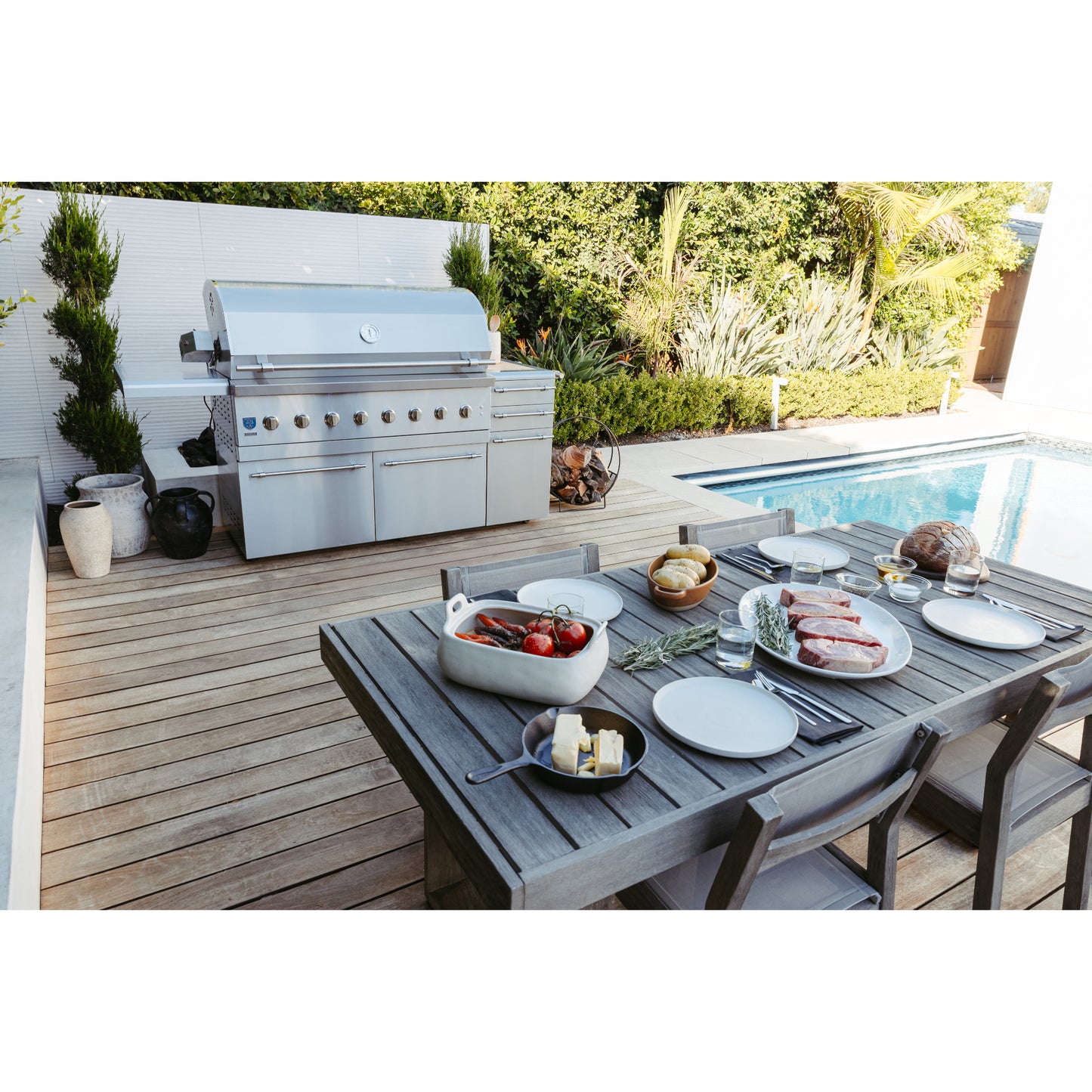 American Made Grills Encore 54" Freestanding Hybrid Grill - Natural Gas