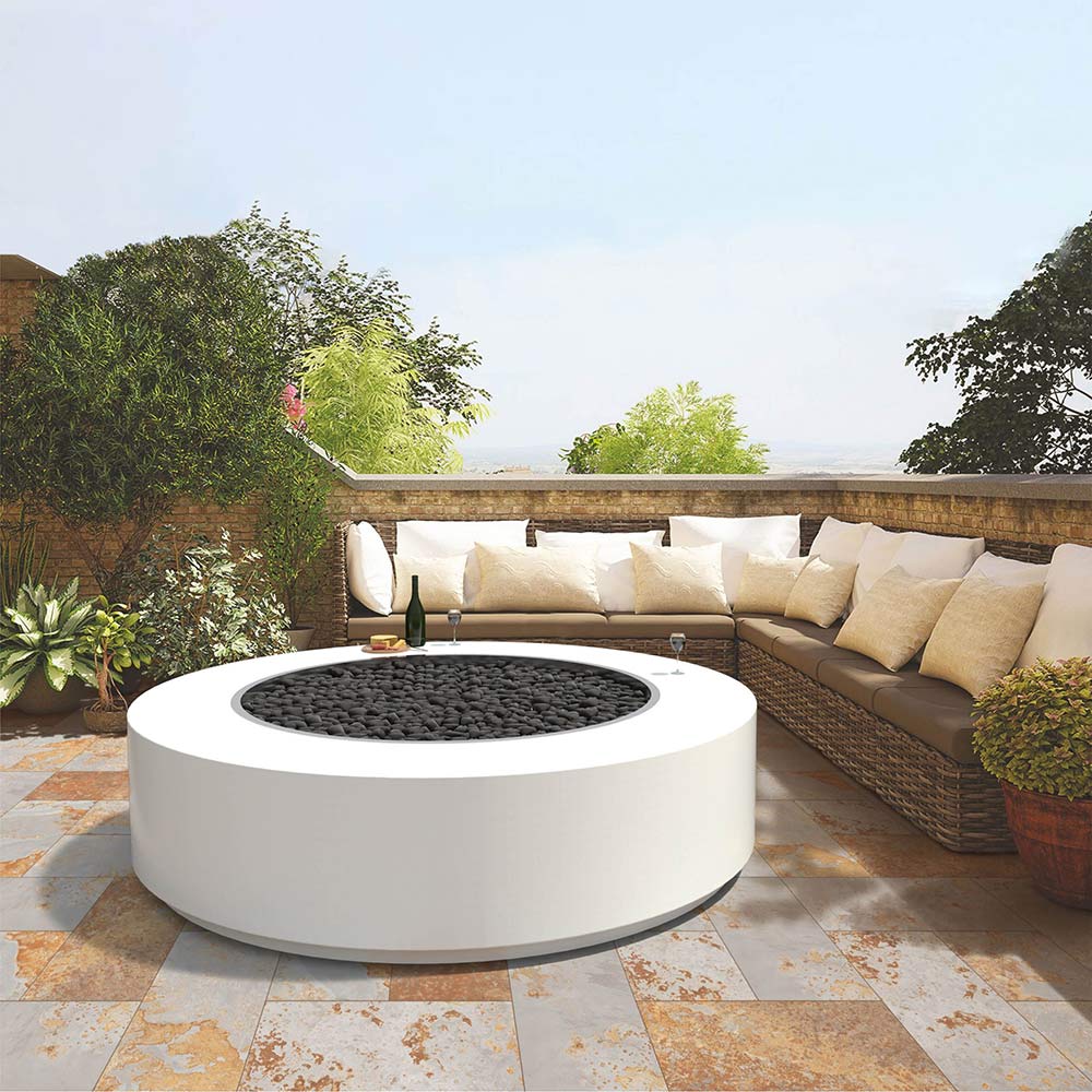 The Outdoor Plus TOP Fires 48x24 Round Steel Gas Fire Pit