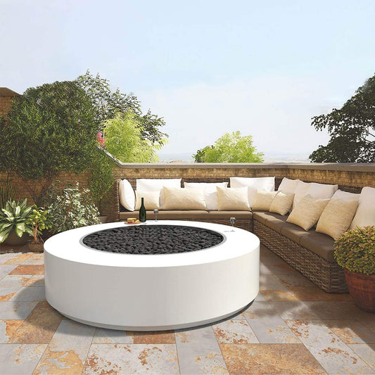 The Outdoor Plus TOP Fires 48x24 Round Steel Gas Fire Pit