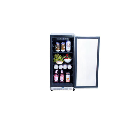 15" Outdoor Rated Refrigerator with Stainless Steel Door and Handle