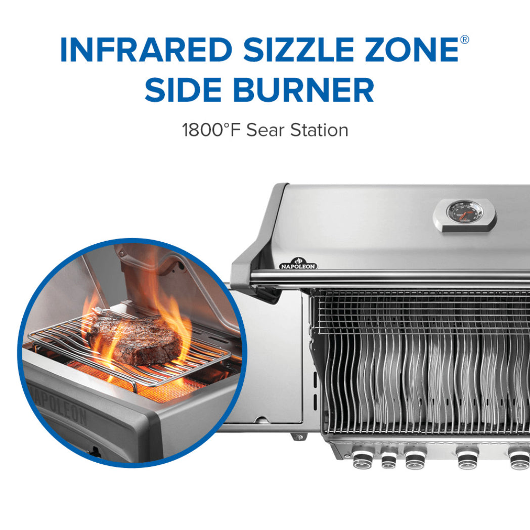 Napoleon Rogue PRO 625 Liquid Propane with Infrared Side Burner - Stainless Steel