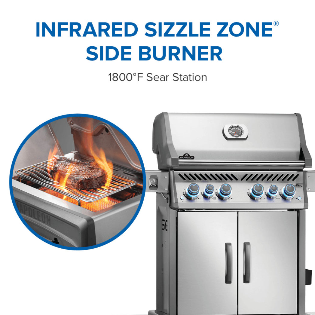 Napoleon Rogue PRO-S 525 Liquid Propane Grill with Infrared Side and Rear Burners - Stainless Steel