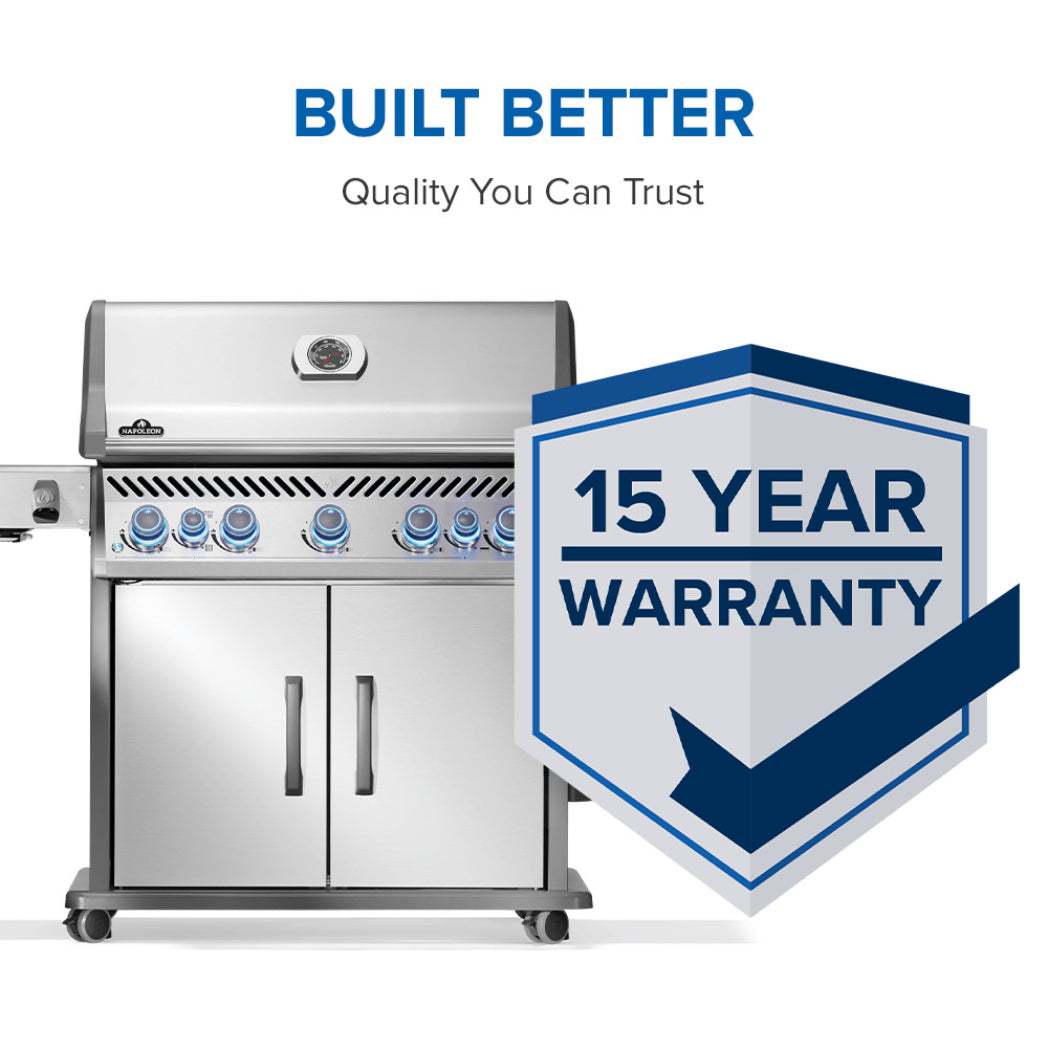 Napoleon Rogue PRO-S 625 Liquid Propane Grill with Infrared Side and Rear Burners - Stainless Steel