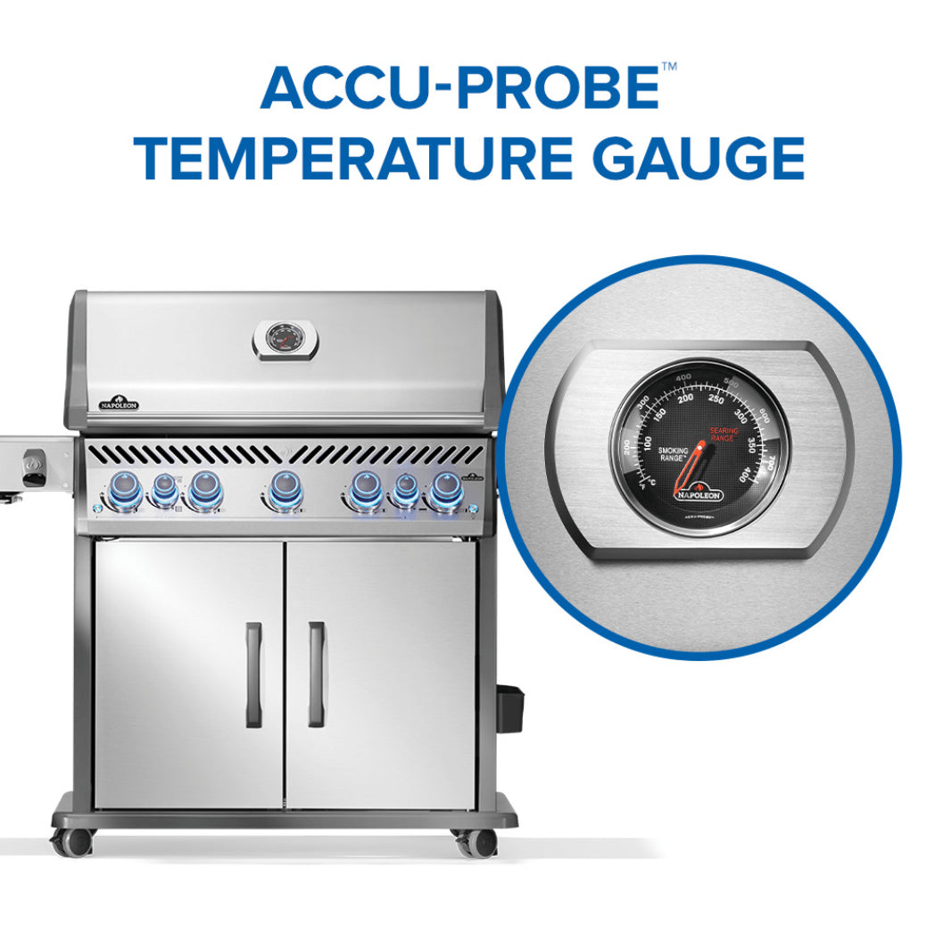 Napoleon Rogue PRO-S 625 Liquid Propane Grill with Infrared Side and Rear Burners - Stainless Steel