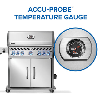 Napoleon Rogue PRO-S 625 Liquid Propane Grill with Infrared Side and Rear Burners - Stainless Steel