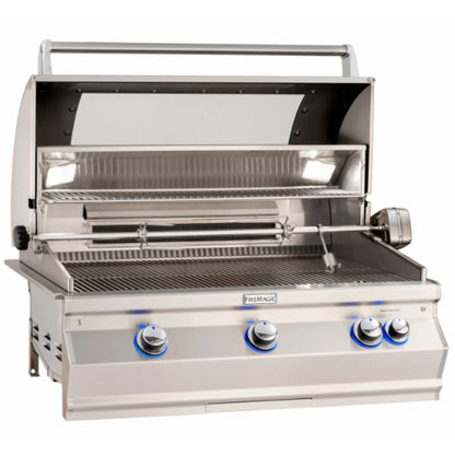 Aurora A790i 40 " Built-In Grill with Analog Thermometer: Magic View Window and Backburner & Rotisserie Kit