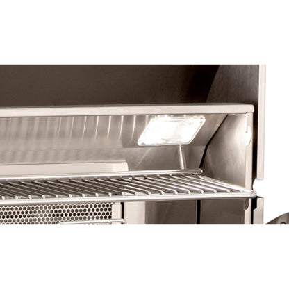 Aurora A660i Built-In Grill with Analog Thermometer: Backburner & Rotisserie Kit