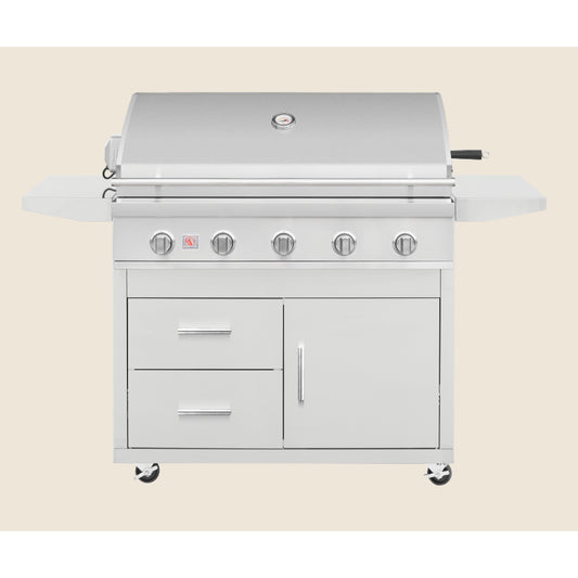Summerset Sizzler Freestanding 40" Natural Gas Grill with Deluxe Cart