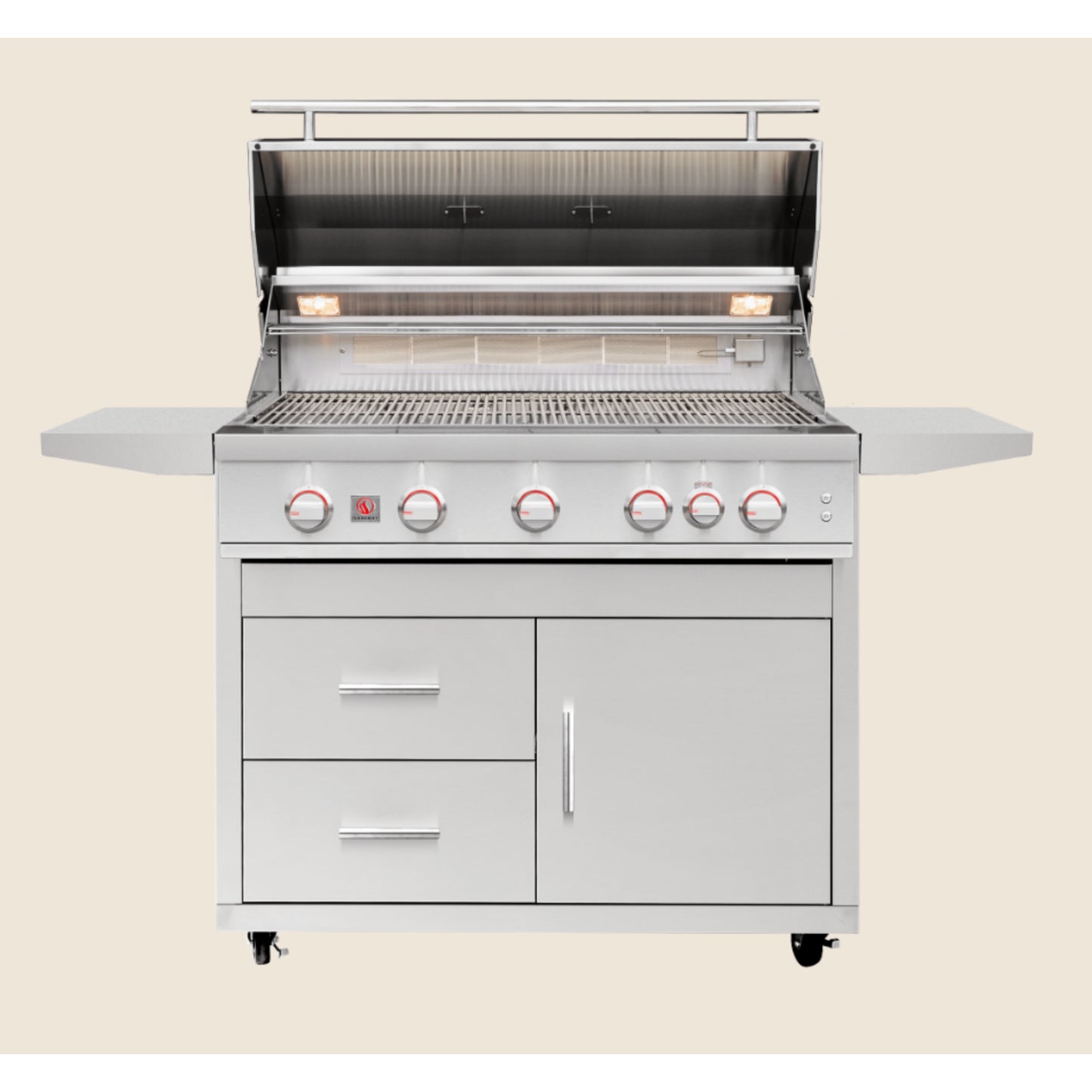 Summerset Sizzler Freestanding 40" Natural Gas Grill with Deluxe Cart