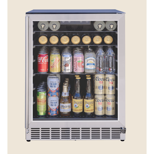 24" Outdoor Rated Refrigerator with Glass Door and Glass Shelves