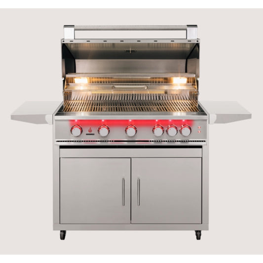 TrueFlame Deluxe Cart for 40" Gas Grills (including E Series) Fold-Down Side Shelves