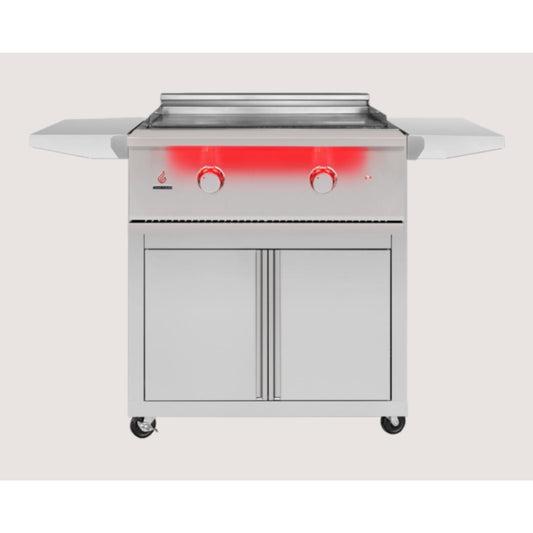 TrueFlame Deluxe Cart for Gas Griddles, Handleless, Fold-Down Side Shelves