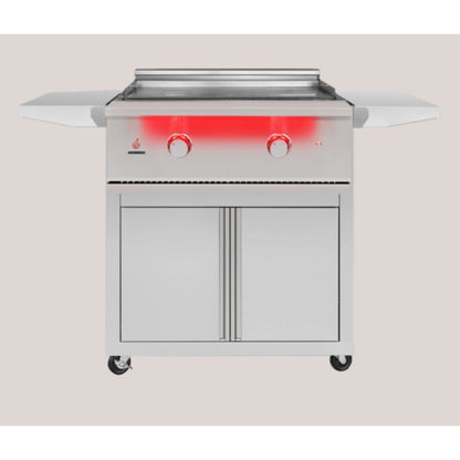 TrueFlame Deluxe Cart for Gas Griddles, Handleless, Fold-Down Side Shelves