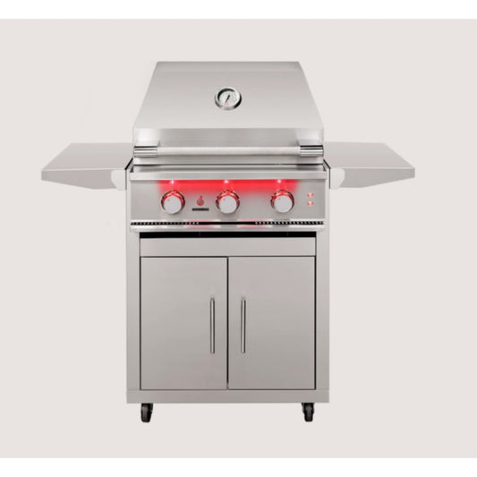 TrueFlame Deluxe Cart for 25" 3 Burner Gas Grills (including E Series) with Fold-Down Side Shelves