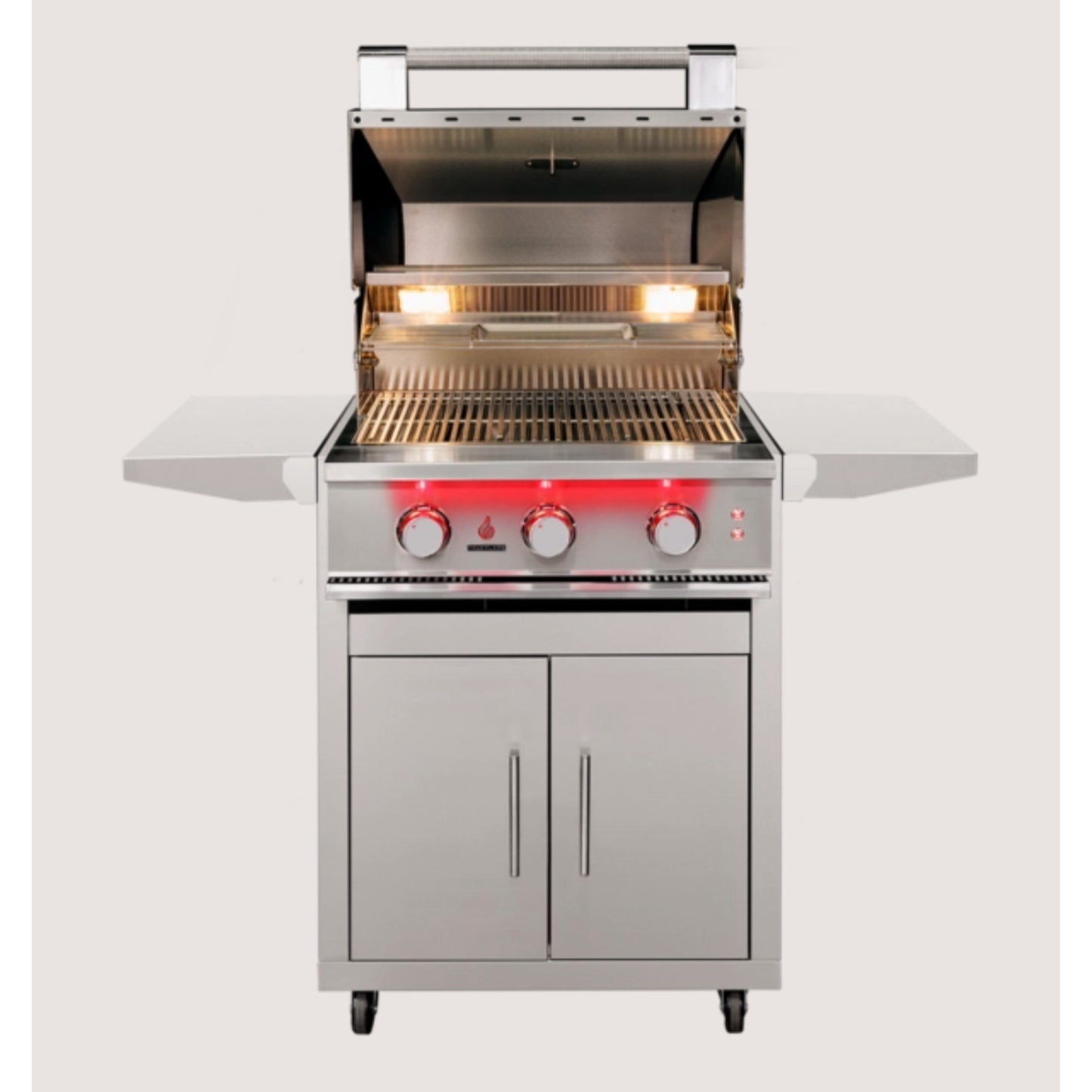 TrueFlame Deluxe Cart for 25" 3 Burner Gas Grills (including E Series) with Fold-Down Side Shelves