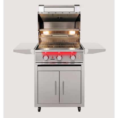 TrueFlame Deluxe Cart for 25" 3 Burner Gas Grills (including E Series) with Fold-Down Side Shelves