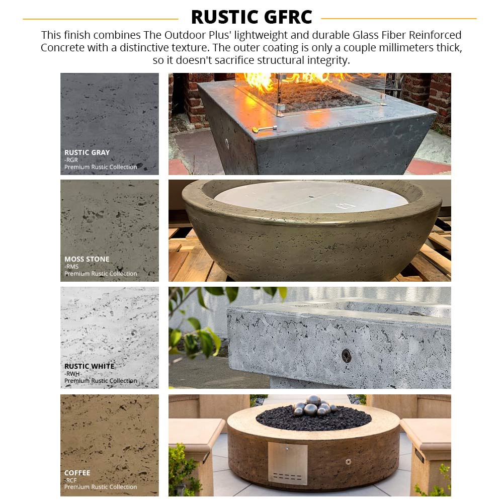 The Outdoor Plus TOP Fires Cabo Square Concrete Gas Fire Pit