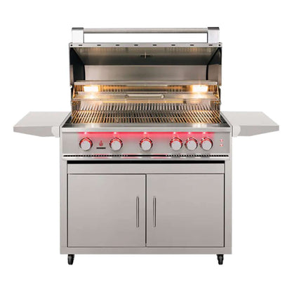 TrueFlame 40" 5-Burner Freestanding Natural Gas Grill with Deluxe Cart