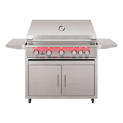 TrueFlame 40" 5-Burner Freestanding Liquid Propane Grill with Deluxe Cart