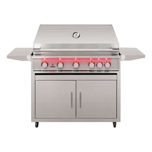 TrueFlame 40" 5-Burner Freestanding Liquid Propane Grill with Deluxe Cart