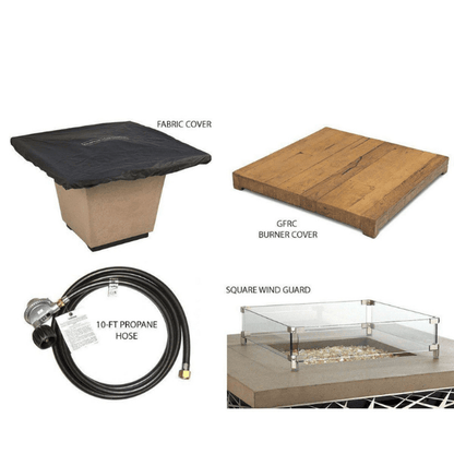 American Fyre Cosmopolitan French Barrel Oak Square Fire Table – 640-BA-FO-M2xC