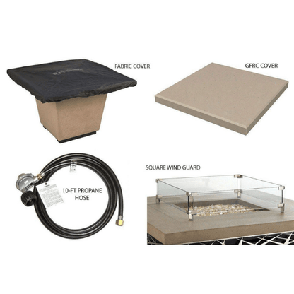 American Fyre Designs Cosmopolitan Square Fire Table 640-xx-11-M2xC