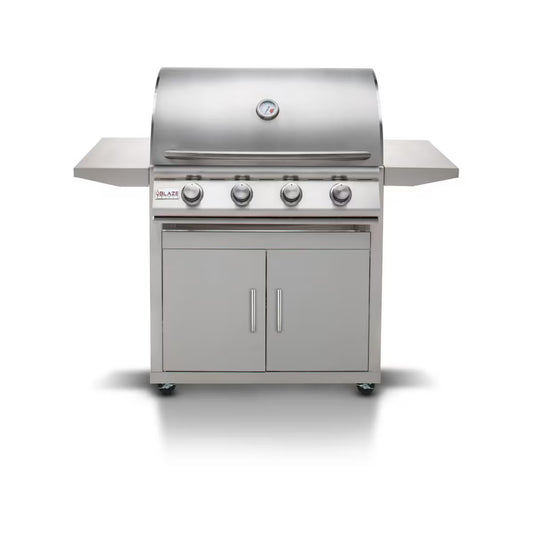 TrueFlame 32" 4-Burner Freestanding Natural Gas Grill with Deluxe Cart