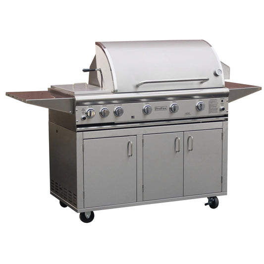 MHP ProFire DLX 48" Propane Gas Grill – Stainless Steel Freestanding Grill with Rotisserie, Infrared Burner, SearMagic Grids & Double Side Burner