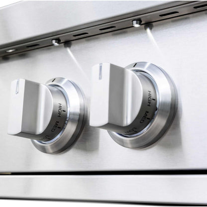 Summerset Pro Power Burner stainless steel dual control knobs with high and medium heat markings