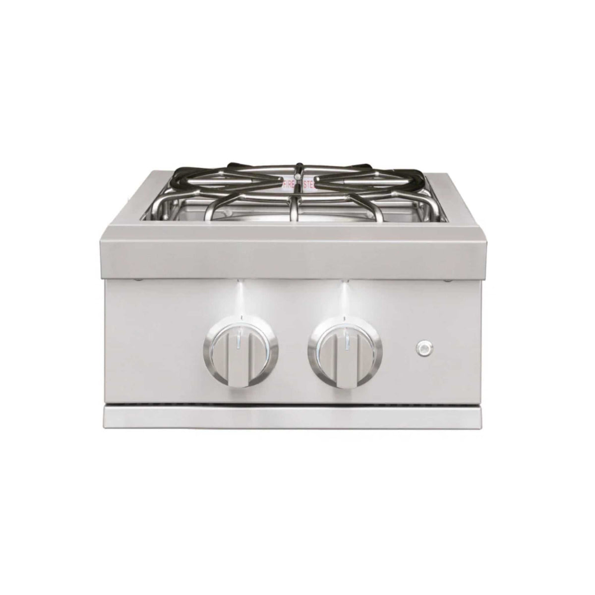 Summerset Pro Power Burner in stainless steel with dual-ring grate, two control knobs, and ignition button