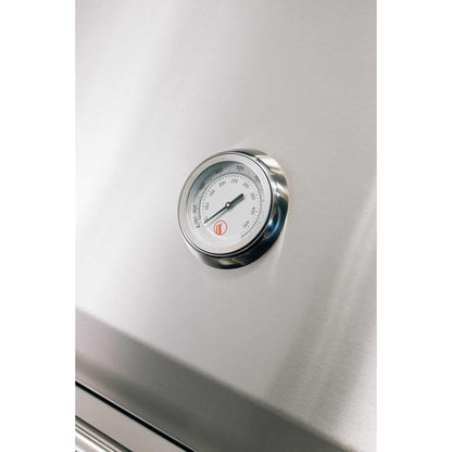 Summerset Quest 30" Grill stainless steel hood with built-in analog temperature gauge and polished bezel