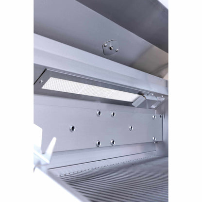 Summerset Quest 30" Grill stainless steel interior with halogen light, warming rack supports, and cooking grates