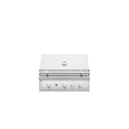 Summerset Quest 36" Grill built-in liquid propane grill in stainless steel with closed hood and control knobs