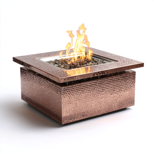 Arvada Hammered Copper Natural Gas Fire Pit